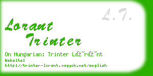 lorant trinter business card